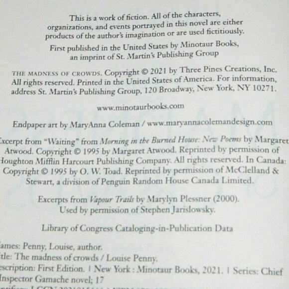 LOUISE PENNY Lot of 2 The Madness of Crowds How The Light Gets In Bundle - Picture 6 of 9